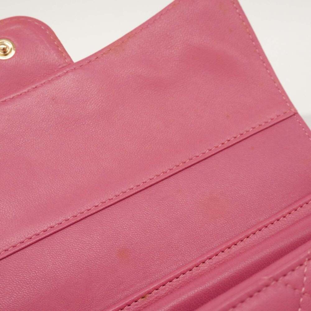 Chanel Matelasse Tri-fold Long Wallet in Lambskin, Pink Champagne, Women's - Picture 8 of 16